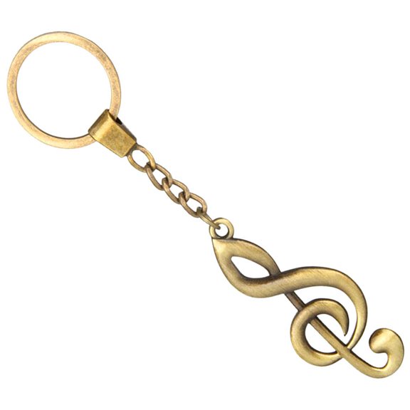 EHJRE Retro Bronze Music Symbol Keychain Pendant Key Chain Car Key Bag Purse