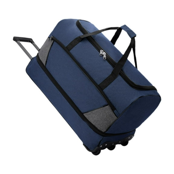 EHJRE Rolling Garment Duffel Bag Multipurpose Lightweight Portable for Weekend Getaway Carrying Case Suit Dress Bag Water Resistant Blue S