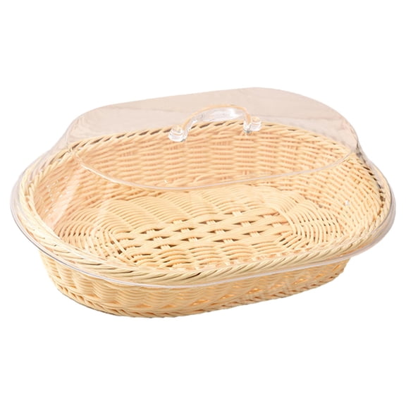 EHJRE Serving Tray for Breads, Kitchen Fruit Holder with Cover, Food Storage Container L