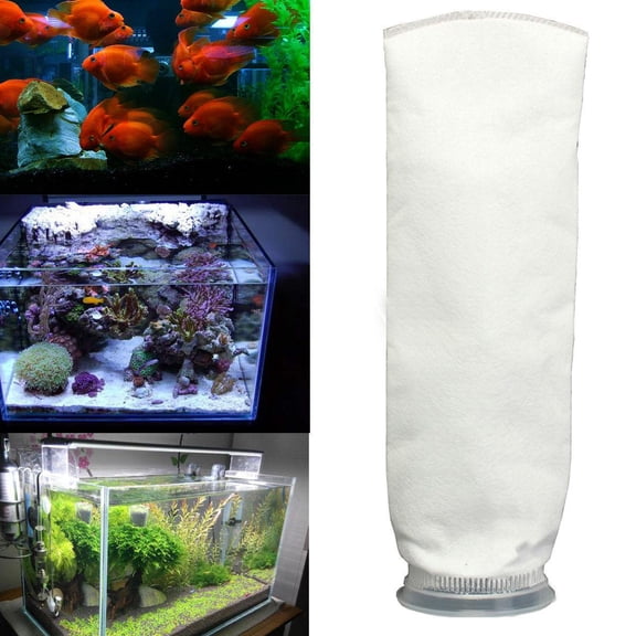 EHJRE Set Of 2, 4 Inch Ring By 15 Inch Long Marine Aquarium Thin Filter Sock Sump Micron Filtration Mesh Pouch Bag Aquatic Filter Accessories 15um & 1um