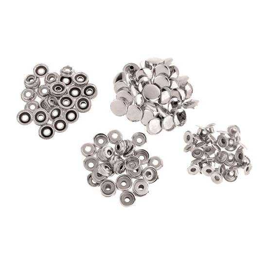 EHJRE Set of 30 Metal Snap Fasteners Press Stud Buttons DIY for Leather Clothes Jacket 15mm