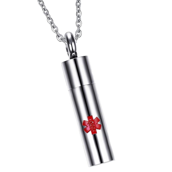 EHJRE Shape Keepsake Container Identification Pendant Necklaces
