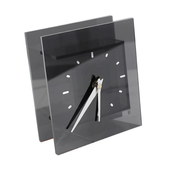 EHJRE Silent desk clock, elegant and minimalist decorative gift, desk clock for living Clear Black