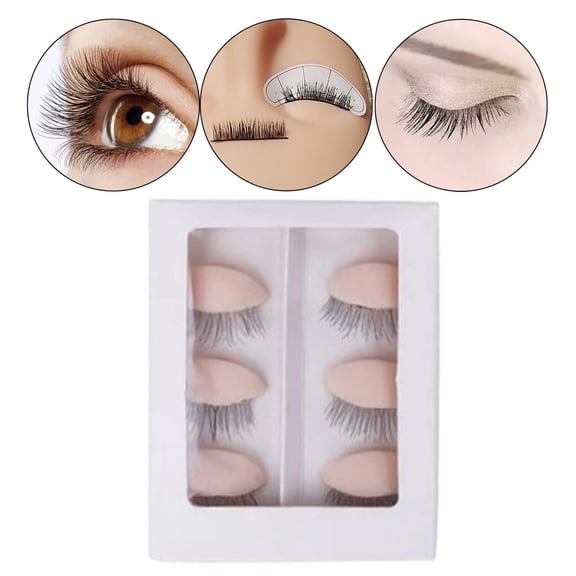 EHJRE Silicone Training , Head Replaced Eyelids Extension Practice Head Model for Training Massage Practice Beginners , Pink eyelids Box Pink Eyelid Box