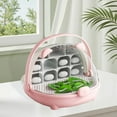 thumbnail image 1 of EHJRE Silkworm Breeding Box Transparent Detachable Compartments Insect Feeding Box pink, 1 of 8