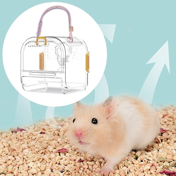 EHJRE Small Animal Carrier Cage,Carry Travel Case,Breathable Portable Transport Crate,Hamster Carrier Cage for Hedgehog,Ferret,Mice yellow