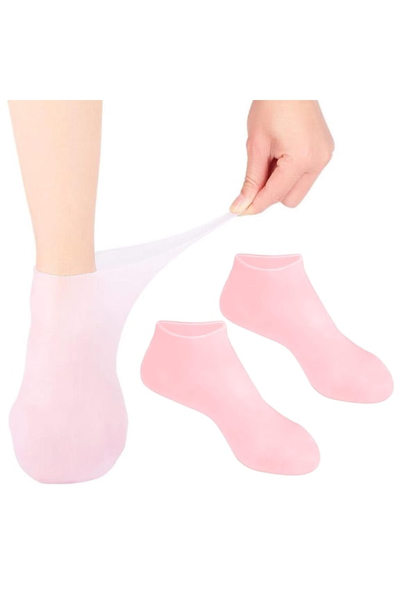 Soft Silicone Socks for Cracked Feet, Moisturizing Rough , for Repairing Softening Dry Feet Skins, Rough Pink M