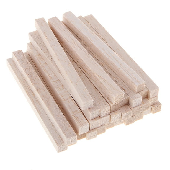 EHJRE Square Balsa Stick Unfinished Stick Rod 100mm 30 Pieces 100mm