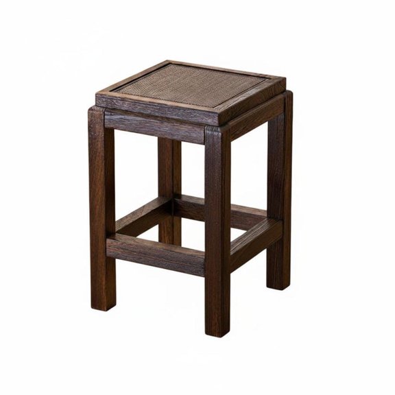 EHJRE Square Wooden Stool Block Stool Shoe Storage Bench Wooden Bench for Entryway High Stool