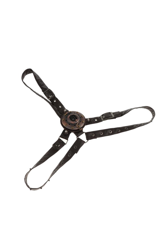 Steampunk Chest Harness Straps Belt Accessory With Led Light Brown