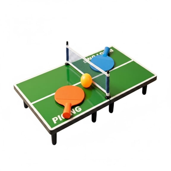 EHJRE Tabletop Ping Pong Kit Mini Table Tennis Set Folding Portable Design Indoor Game for Kids Teens and Family Gatherings