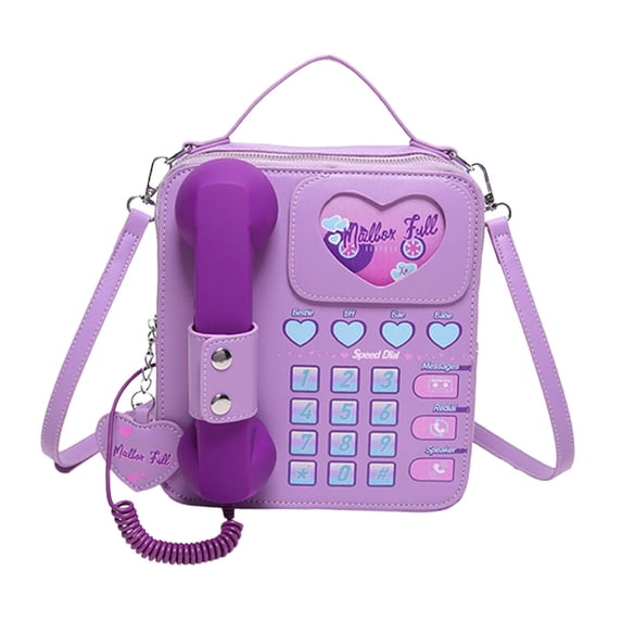 EHJRE Telephone Crossbody Bag Comfotable Accessory Large Capacity Cartoon PU Telephone