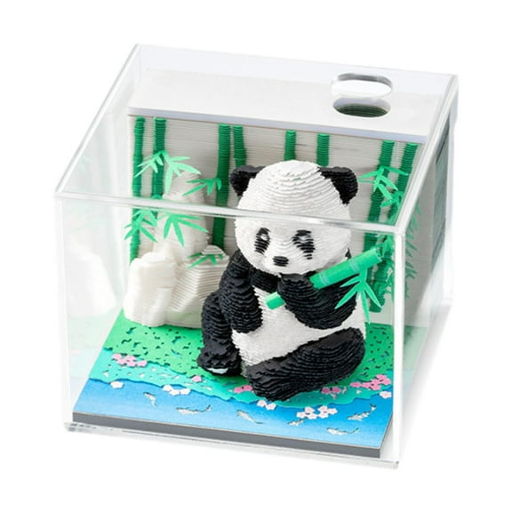 EHJRE Time Piece Calendar 2025 Panda Shaped Craft 3D Memo Pad for Office Room Home