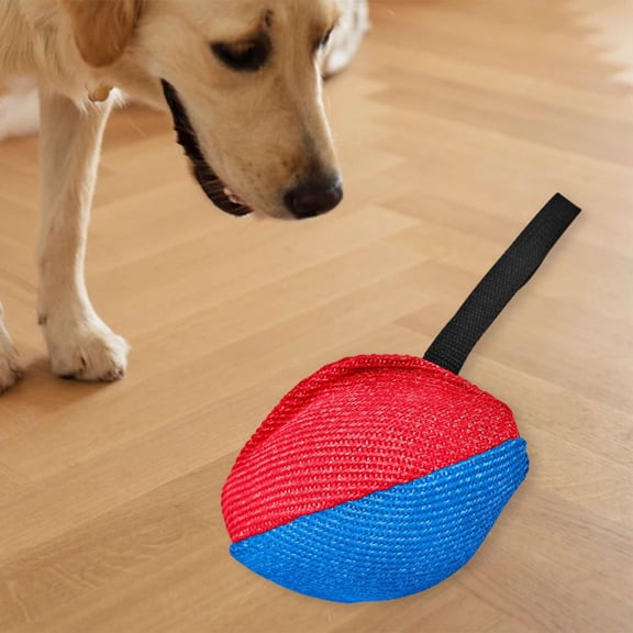 EHJRE Tug Ball for Dogs, Pull Toy, Tear-resistant, with Handle, Interactive Game, Bite Training for Small And Medium-sized Dogs, Accessories red blue