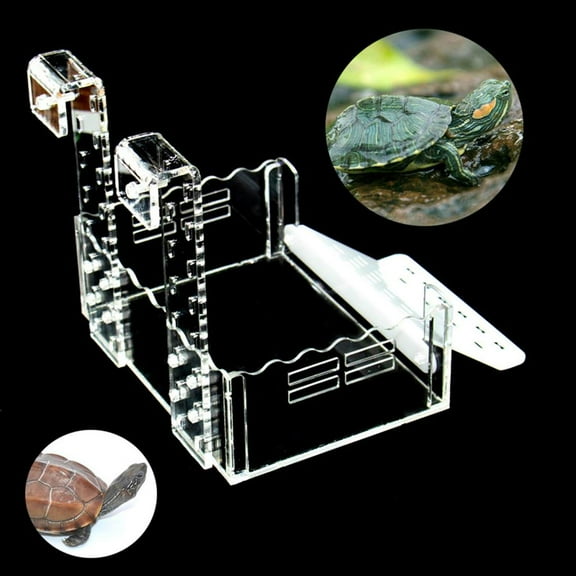 EHJRE Turtle Bask Terrace Island Acrylic Tortoise Dock Platform Climb Terrarium Aquarium Decoration