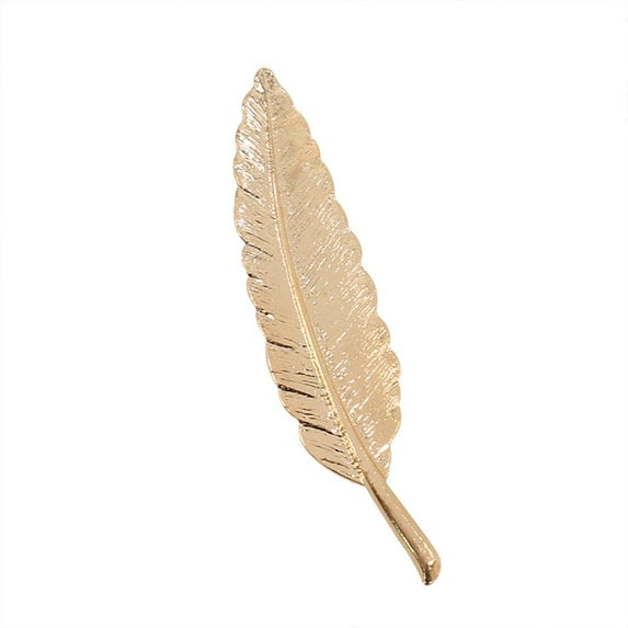 EHJRE Vintage Alloy Feather Leaf Shape Brooch Pin Wedding Corsage Breastpin Gold