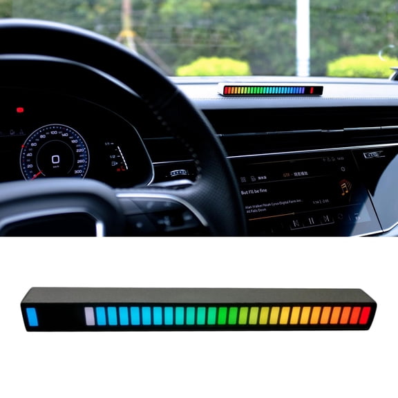 EHJRE Voice-Activated Rhythm Music LED Light 32 LED Party Bedroom RGB Strip Lights - Black