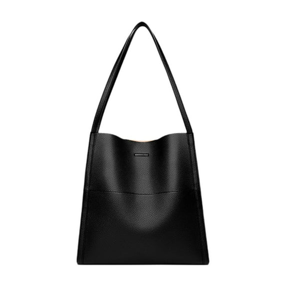 EHJRE Women's Leather Shoulder Bag Satchel Elegant Bucket Bag for Outdoor Vacation Black