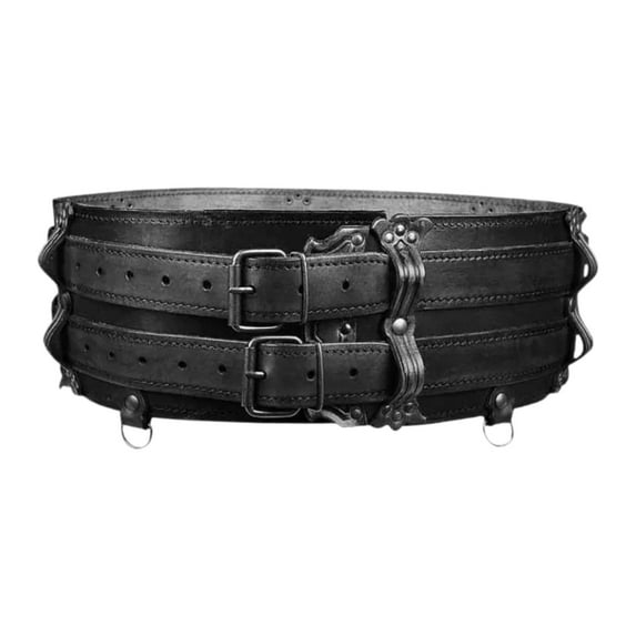 EHJRE Womens Leather Corset Belt Buckle Cinch Belt Costume Accessories Wide Waist Belt Black