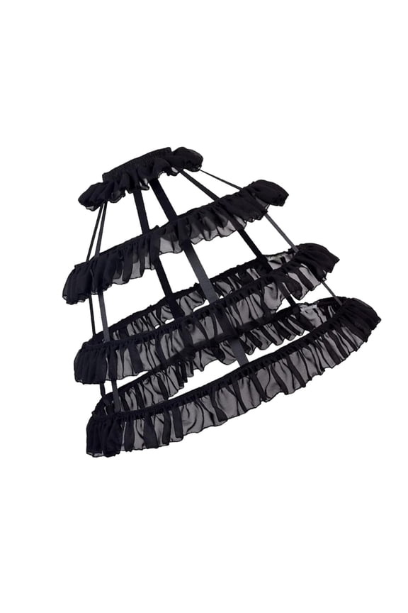 Womens Petticoat Costume Accessories Elastic Waistband Ruffles Layered Half Slip
