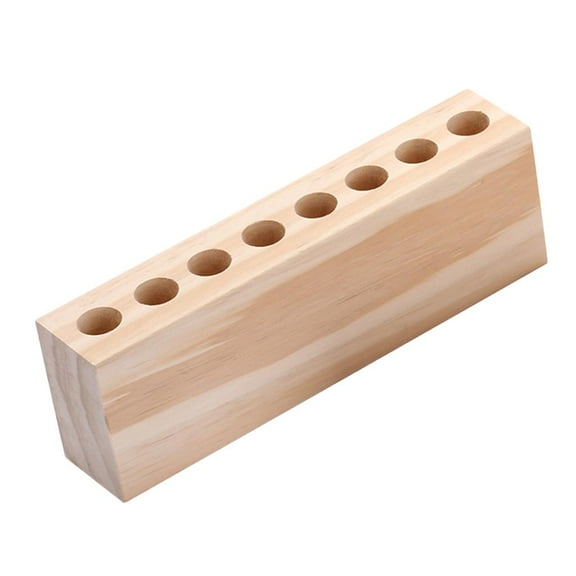EHJRE Wood Makeup Storage Organizer 8 Holes Lipstick Holder Cosmetic Case Jewelry High