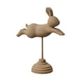 thumbnail image 1 of EHJRE Wooden Figurine Statue Ornament Easter Bunny Figurine for Bookshelf Living Room Cafe Office Tabletop Decoration Brown, 1 of 9