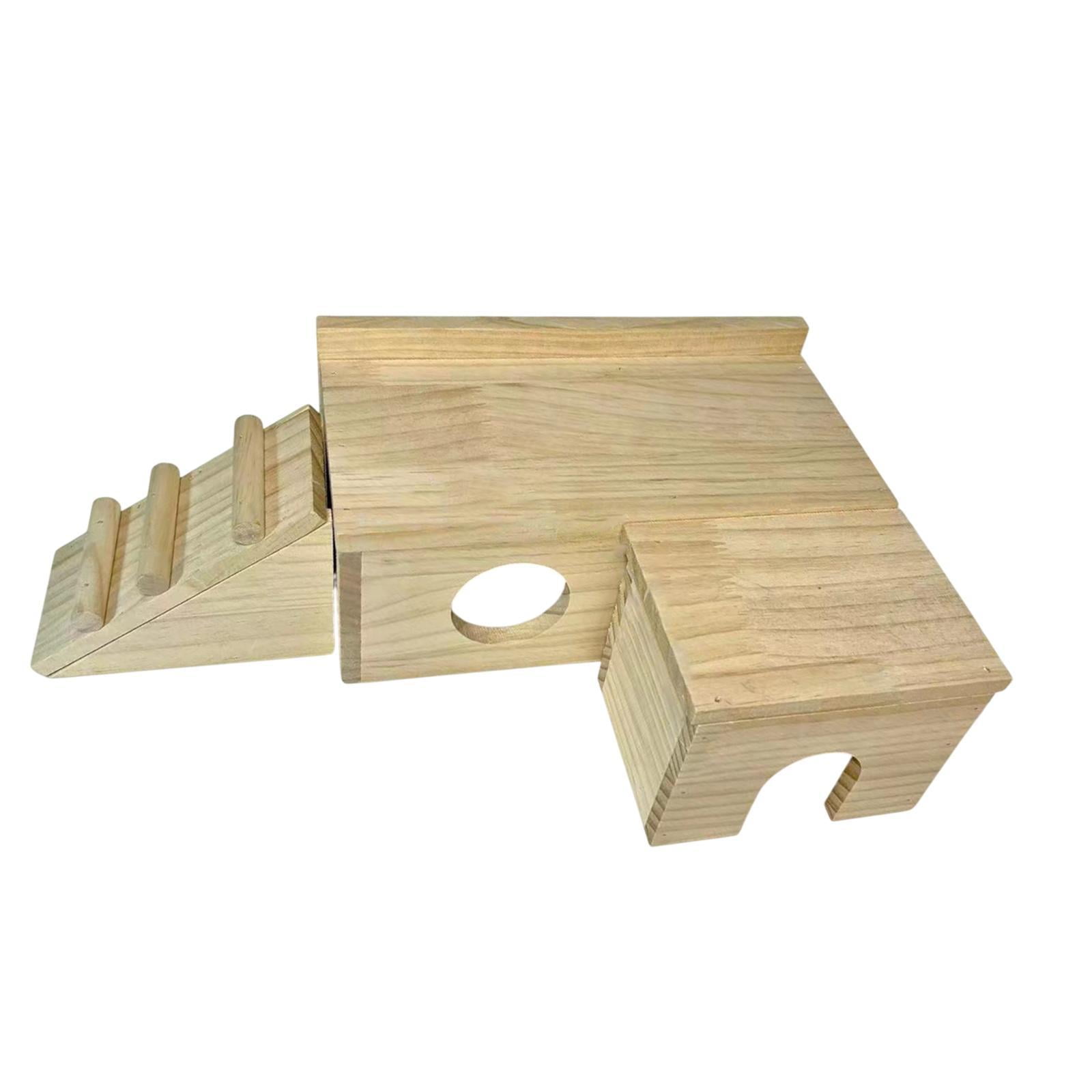 View of EHJRE Wooden Hamster House Hamster Hideout Hideaway Hide Supplies,Cage ...