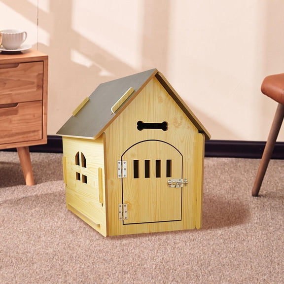 EHJRE Wooden Pet House Rabbit Hideout Wooden Ventilation Bunny Nest Dog Cat House Cat Bed for Guinea Pig Chinchilla Playing Resting 39.5cmx51cmx52cm