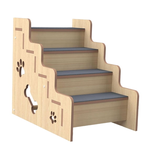 EHJRE Wooden Pet Stair Accessories Cat Step for Other Small Pets Older Cats Indoor 4 layer
