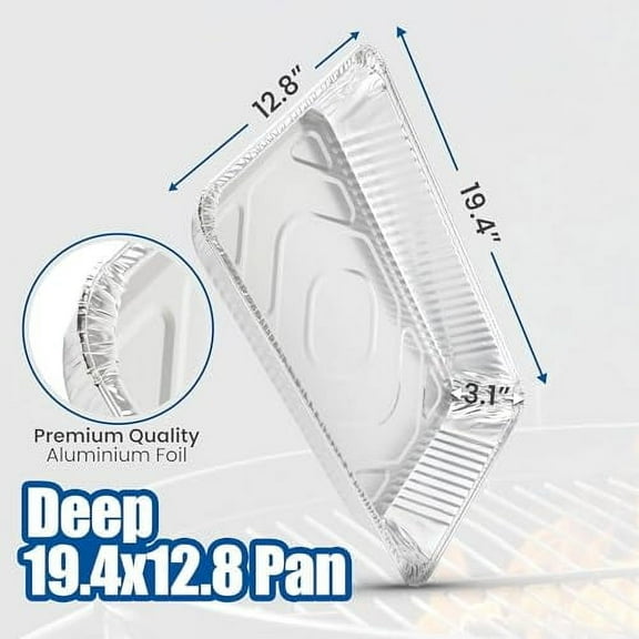 EHOMEA2Z Large Aluminum Pans Full Size Deep Foil Disposable Durable Large Steam Table Pans for Baking Serving, Chafing Trays for Caterers, Bakeware 21 x 13 x 3 (50)