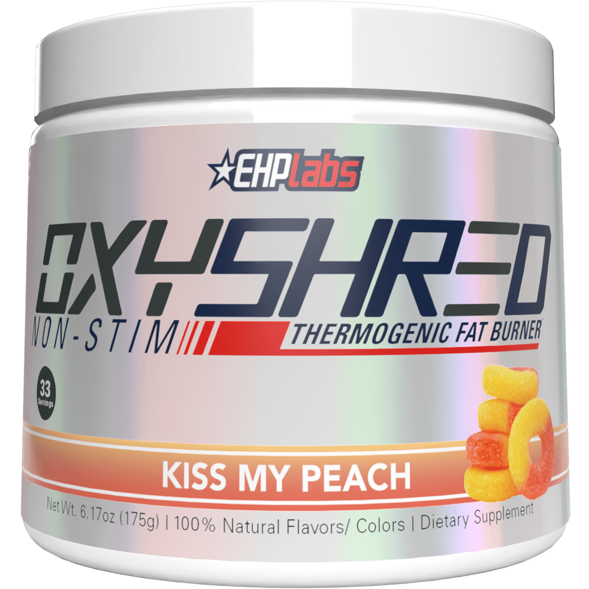EHP LABS OxyShred Non Stimulant , Caffeine Free Pre-Workout Supplement for Men & Women with L Glutamine & Acetyl L Carnitine - Peach, 33 Servings
