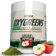EHP Labs OxyGreens Super Greens Powder - Spirulina & Chlorella Superfood, Green Juice Powder & Greens Supplements with Prebiotic Fibre, Antioxidants & Immunity Support, 30 Serves Crisp Apple