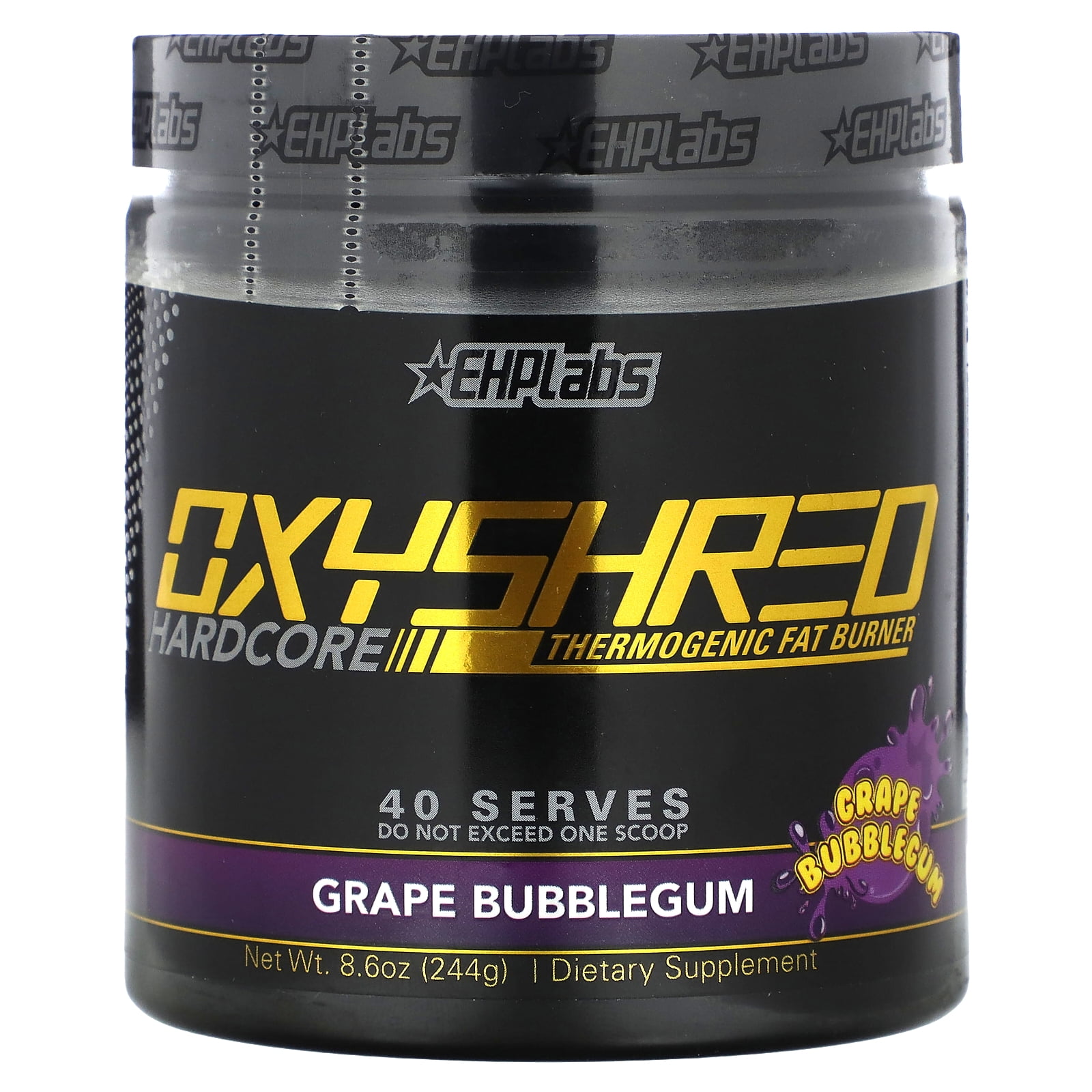 EHP Labs OxyShred Hardcore PreWorkout 40 Servings Grape Bubblegum