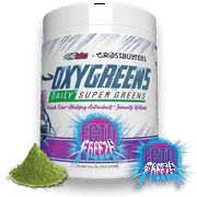 EHP Labs x Ghostbusters OxyGreens Super Greens Powder - Spirulina & Chlorella Superfood, Green Juice Powder with Prebiotic Fibre, Antioxidants & Immunity Support, 30 Serves Ecto Freeze