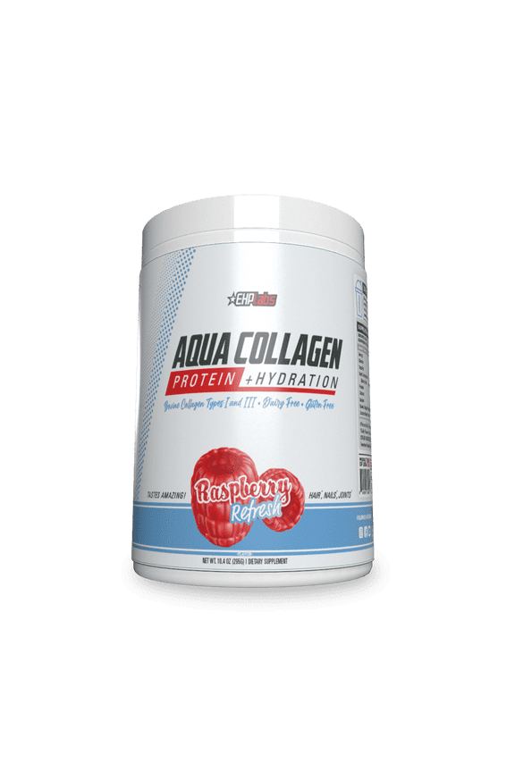 Aqua Hydrolyzed Collagen Peptides Powder - 10g of Protein per Serving, Hydration & Gut Health Support, Grass Fed Pasture-Raised Bovine Collagen, Type I & III, 24 Servings (Raspberry Refresh)