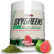 EHP Labs OxyGreens Super Greens Powder - Spirulina & Chlorella Superfood, Green Juice Powder & Greens Supplements with Prebiotic Fibre, Antioxidants & Immunity Support, 30 Serves Guava Paradise