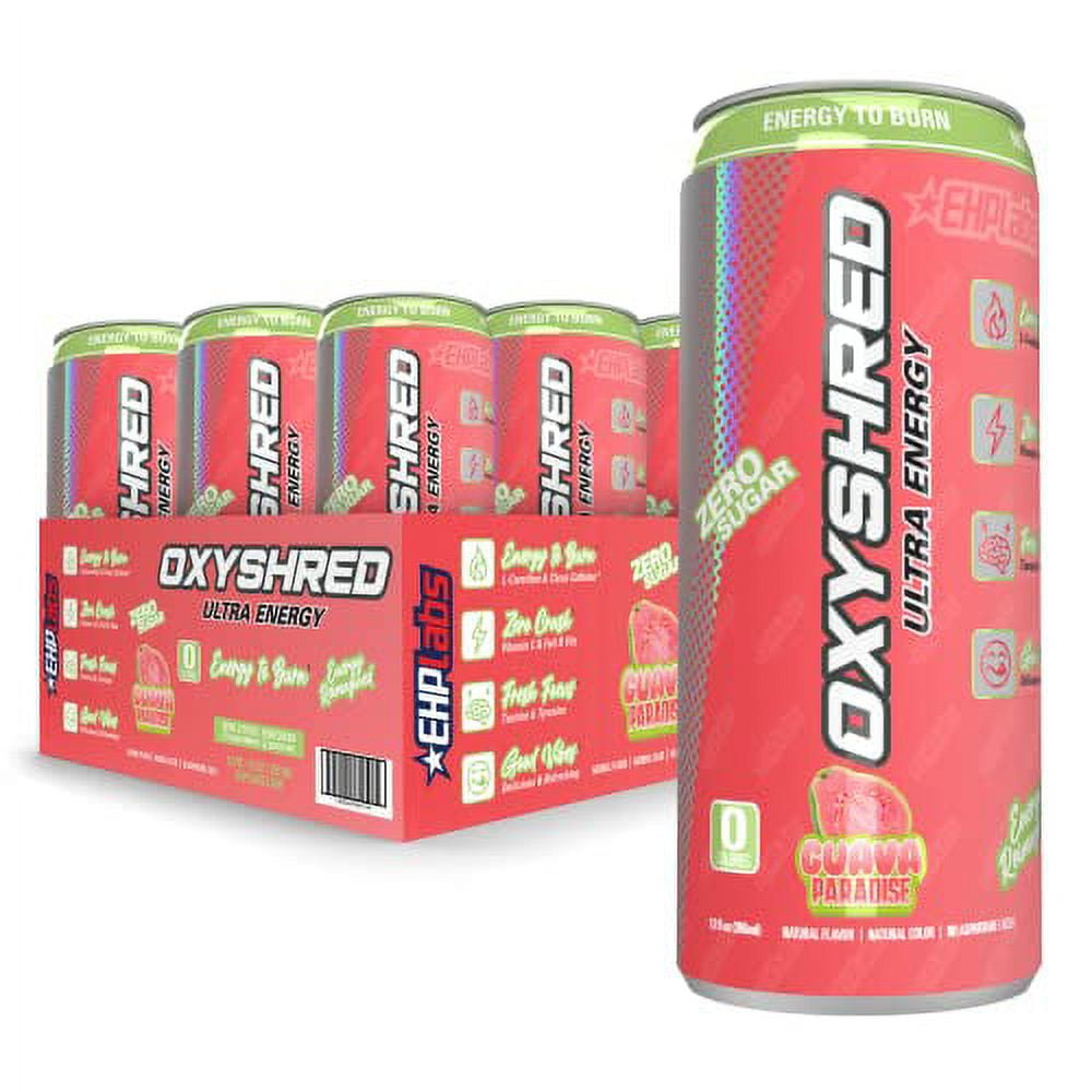 EHPlabs OxyShred Energy Drink, Sugar Free Drinks with Green Tea Extract