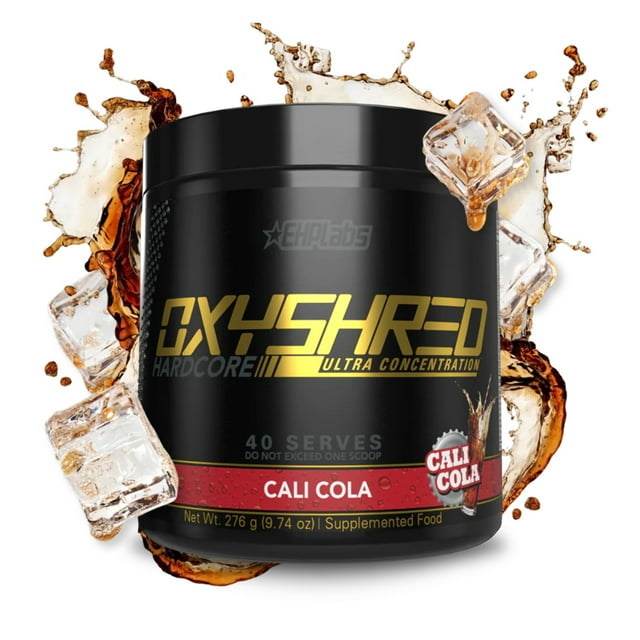 EHPlabs OxyShred Hardcore Pre Workout Powder Cali Cola, 40 Servings