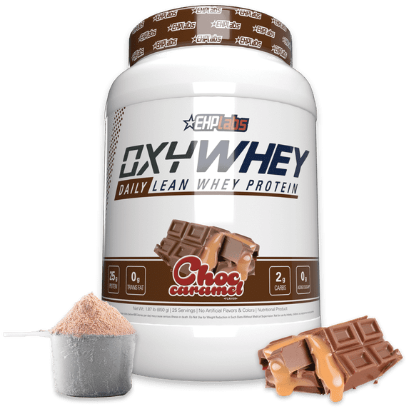 EHP Labs OxyWhey Whey Protein Powder - 25g of Whey Isolate Protein Powder, Meal Replacement Shake, Sugar Free Protein Powder - 25 Serves (Chocolate Caramel)