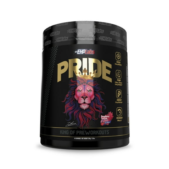 EHP Labs Pride Pre Workout Powder Energy Supplement - Sugar Free Preworkout for Men & Women, Energy Powder Boost Drink with BCAA - 280mg of Caffeine - Raspberry (40 Servings)