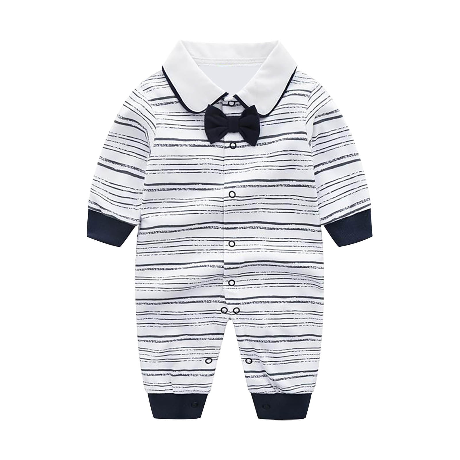 EHQJNJ Baby Bodysuit Boy Black Baby Boys Bow Long Sleeve Outsie Bodysuit Banquet Wedding