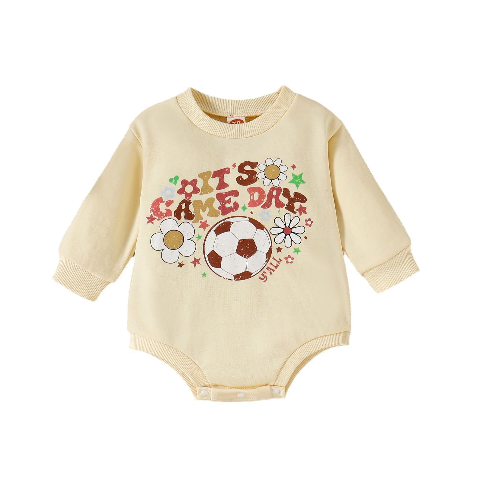 EHQJNJ Baby Boy Rompers 69 Months Neutral Baby Boy Football Romper Sweatshirt Long Sleeve T