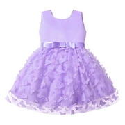 EHQJNJ Baby Girl Clothes 0-3 Months Toddler Girls Sleeveless Butterfly Embroidery Tulle Bowknot Gown Party Evening Dress Wedding Dress For Children Clothes Fashion Purple Graphic Prints