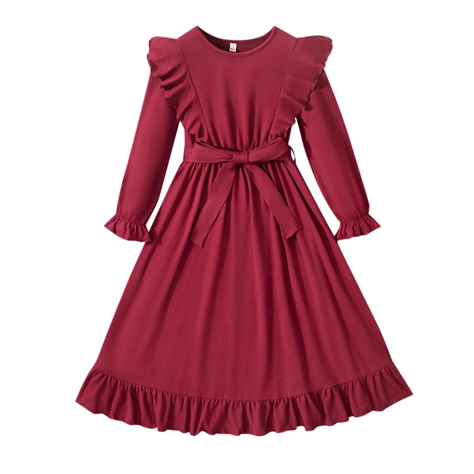 EHQJNJ Baby Girl Clothes 69 Months Girl's Ruffle Trim Long Sleeve