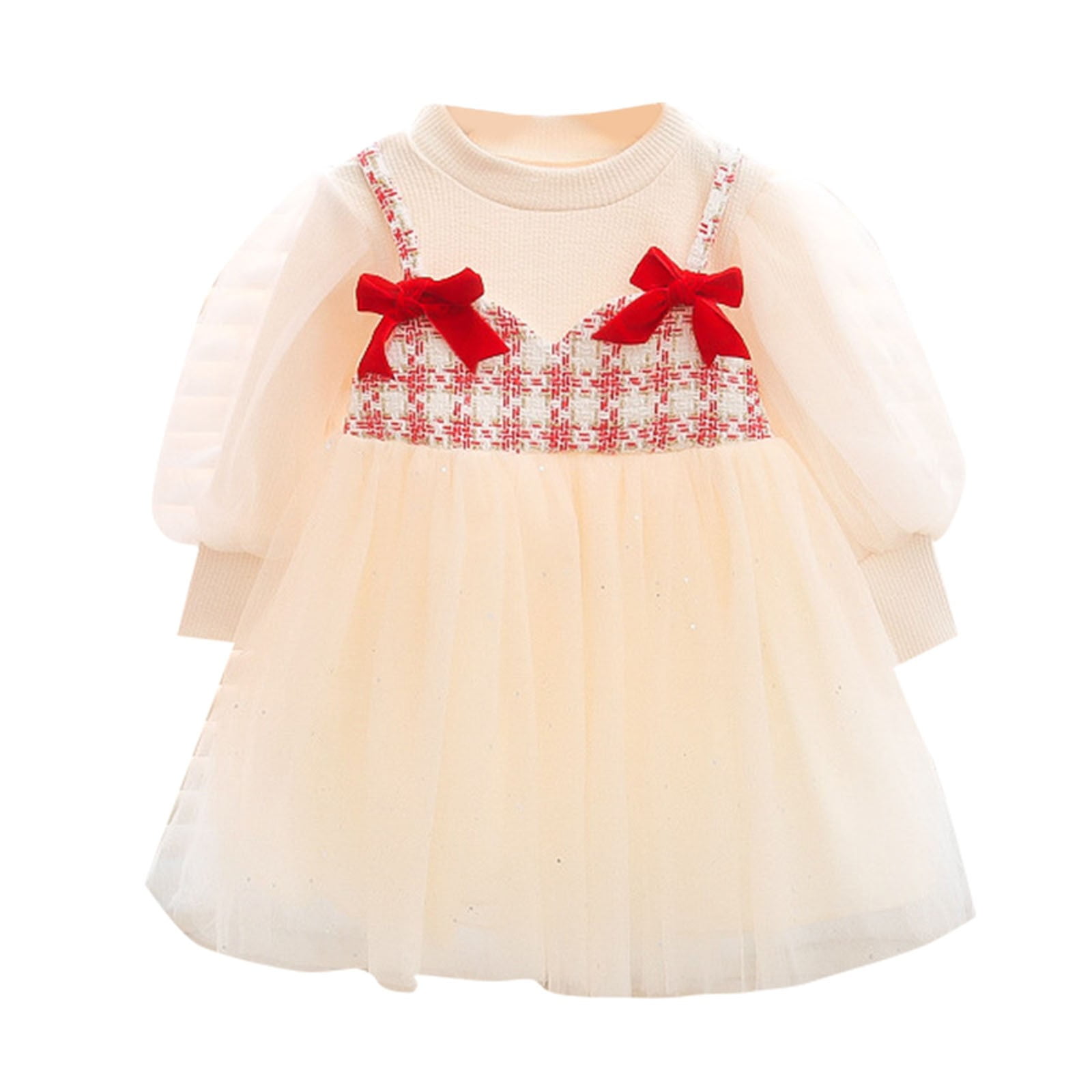 EHQJNJ Baby Girl Gifts 69 Months Spring New Bow Fashion Girls' Round