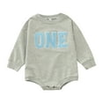 thumbnail image 1 of EHQJNJ Baby Rompers Boy Front Open Boys Girls Long Sleeve Letter Embroider Pullover Romper Sweatshirt Bodysuits Baby Boy Outfits Photography Outfits Boy Farmer, 1 of 7
