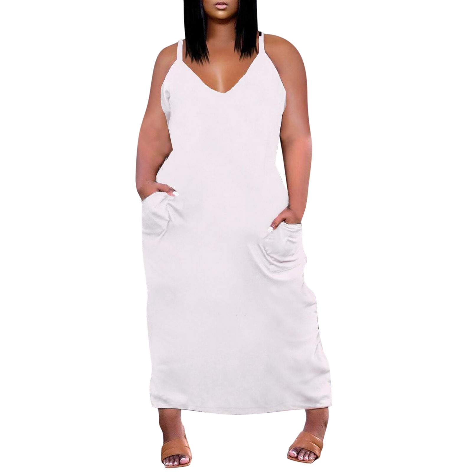 Plus Size Womens Denim Maxi Dress Sleeveless, Deep V Neck, Loose Fit, Sexy  Summer Meshki Clothing 210522 From Cong03, $10.67