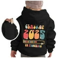 EHQJNJ Black Hoodie Senior 2025 Children's Printed Round Neck Long