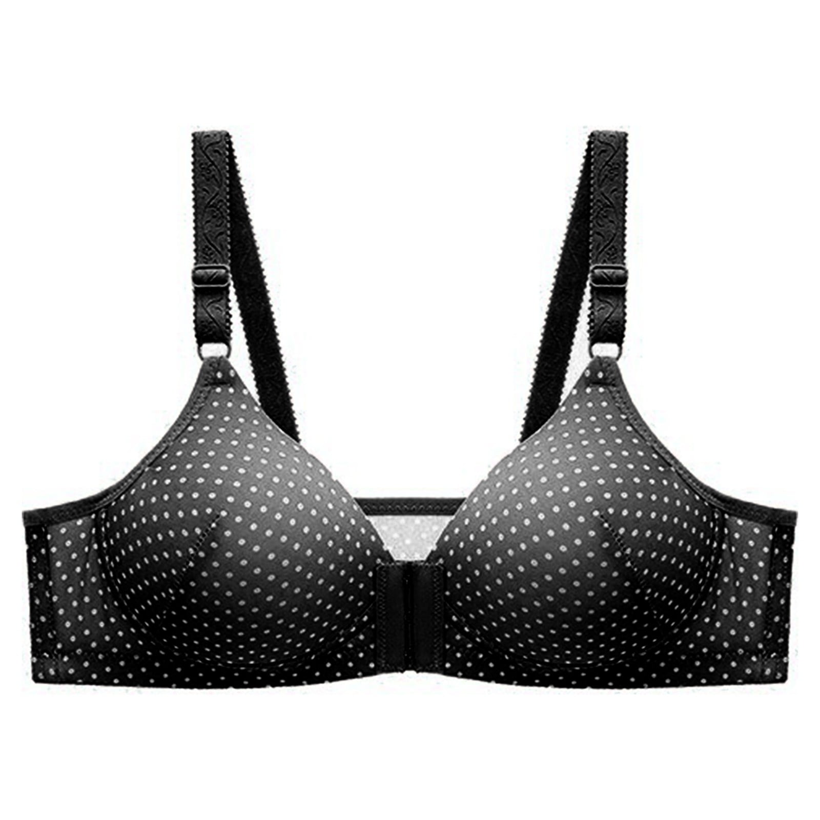 EHQJNJ Bralettes for Women Plus Size Women's Comfortable Front Buckle Style  with No Steel Ring Adjustment Thin Fit Collar and Large Side Fold Bra Black  Sports Bra Women Sticky Bra Push up
