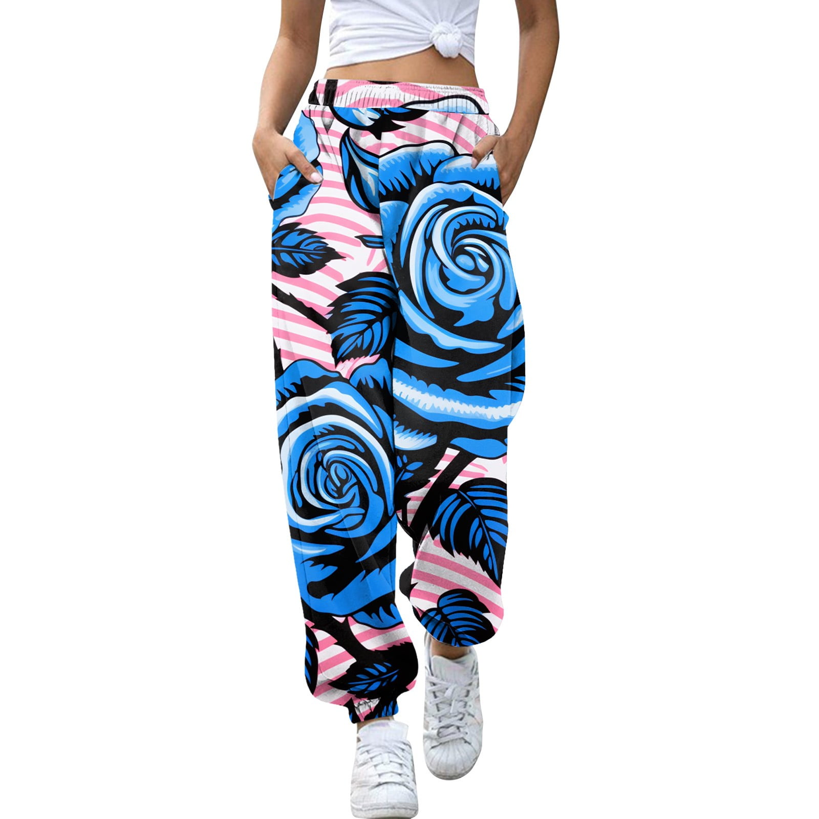 EHQJNJ Business Casual Pants Women Petite Non Positioning Printing Blue ehqjnj-business-casual-pants-women-petite-non-positioning-printing-blue